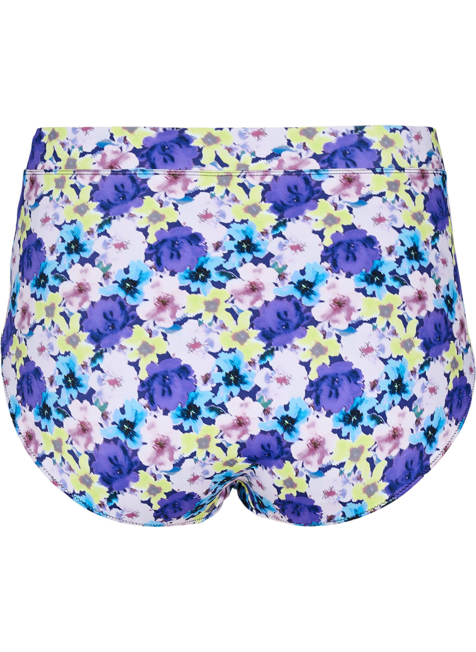 Zizzi Bas de bikini fleuri taille haute, Violet, Packshot image number 1