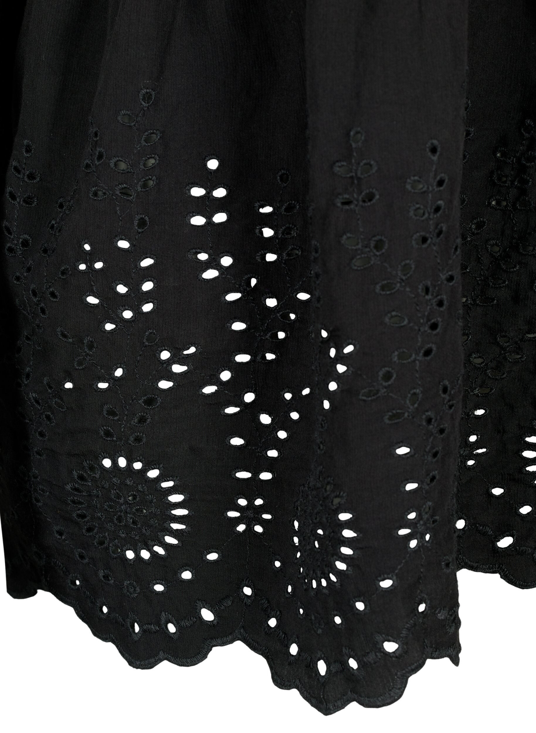 Zizzi Chemisier en viscose avec broderie anglaise, Black, Packshot image number 3