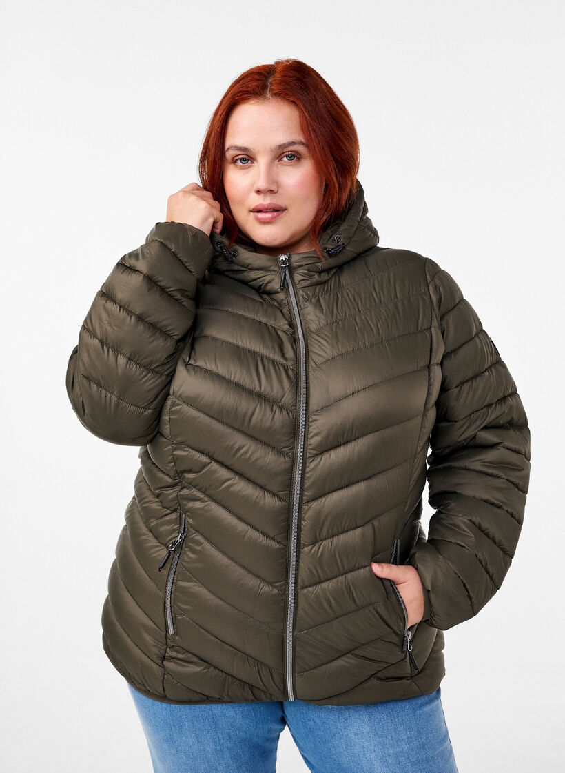 Veste légère à capuche, Vert, Model image number 0