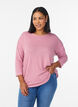 Blouse en jersey avec manches 3/4, Rose poudr&eacute;e, Model image number 0