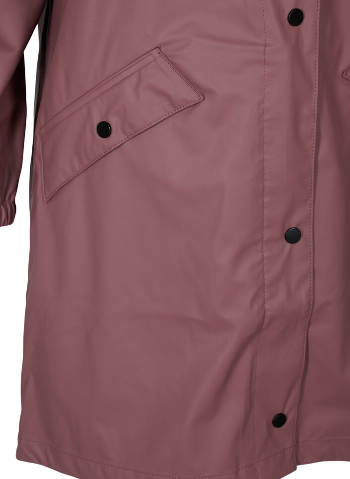 Veste de pluie avec capuche et fermeture boutonnée, Rose Taupe, Packshot image number 3