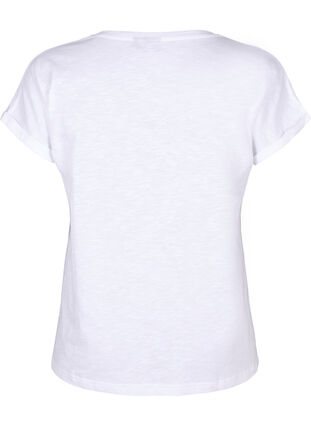 T-shirt imprimé en coton biologique, B. White Black Print, Packshot image number 1