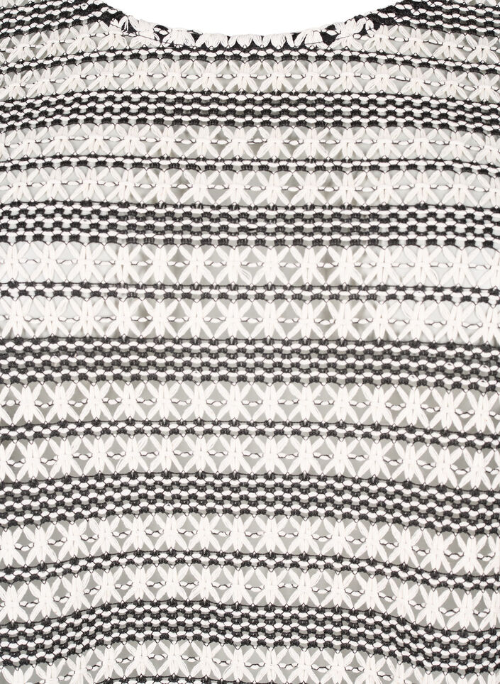 Chemisier en crochet à manches 3/4, Black White, Packshot image number 2