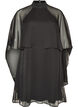 Robe mi-longue en mousseline avec cape transparente, Noir, Packshot image number 0