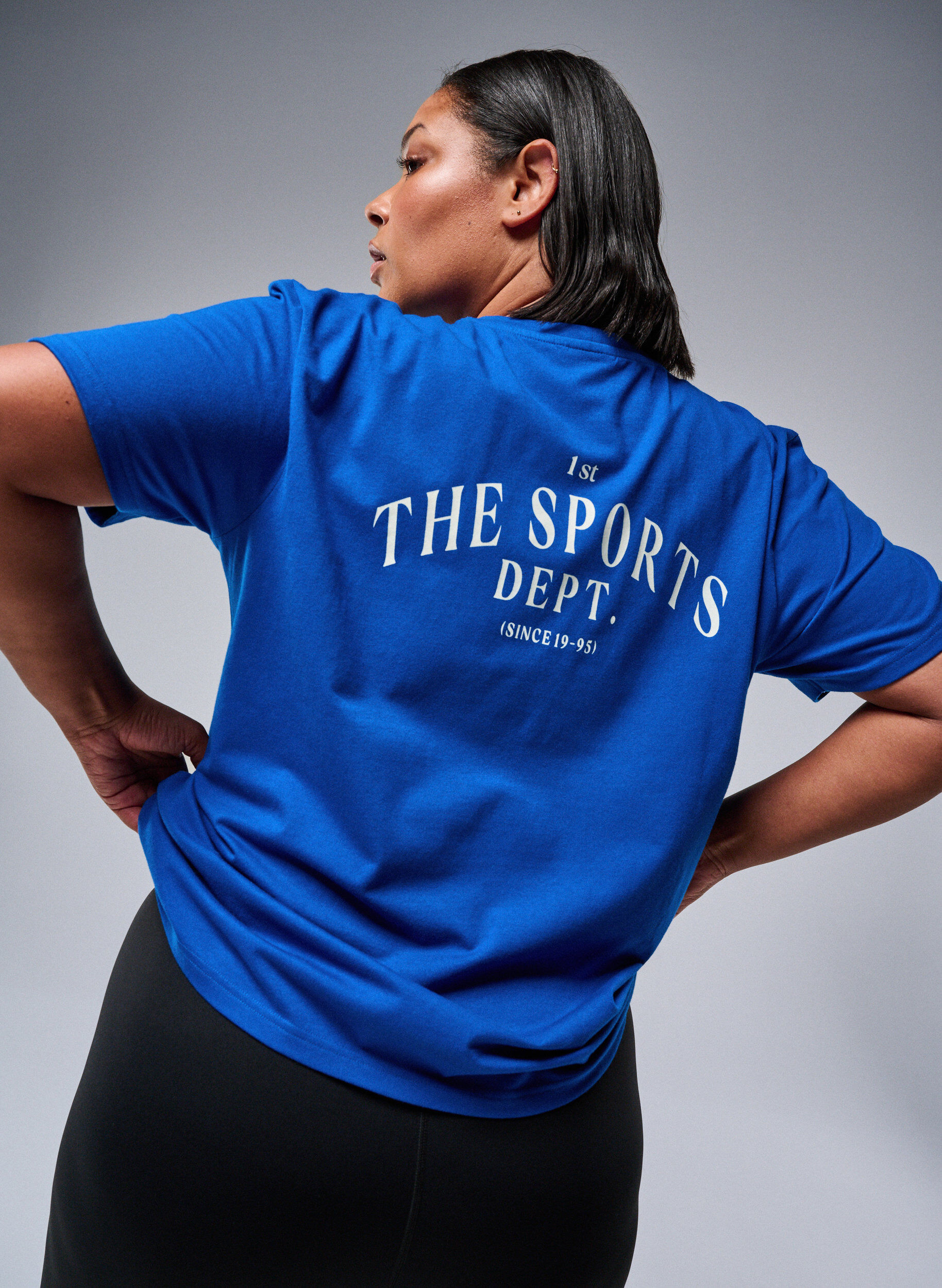 Zizzi T-shirt sportif en coton biologique, Bleu, Image image number 0