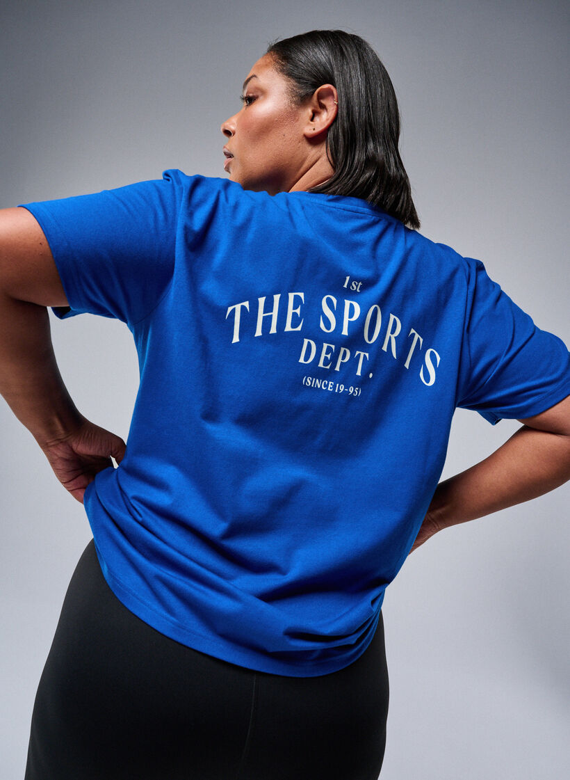 T-shirt sportif en coton biologique, Bleu, Image image number 0