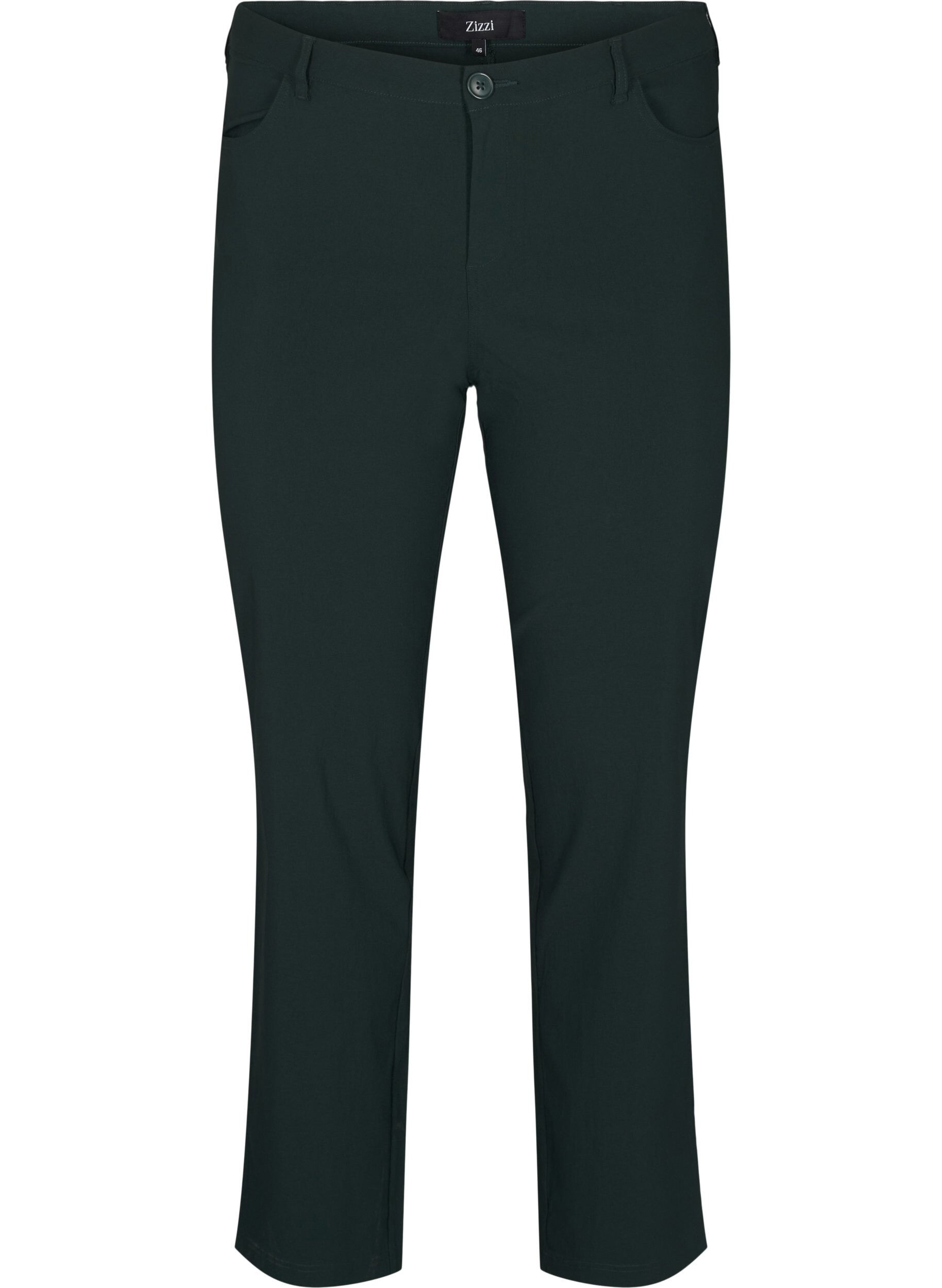 Zizzi Pantalon classique en viscose m&eacute;lang&eacute;e, Vert fonc&eacute;, Packshot image number 0