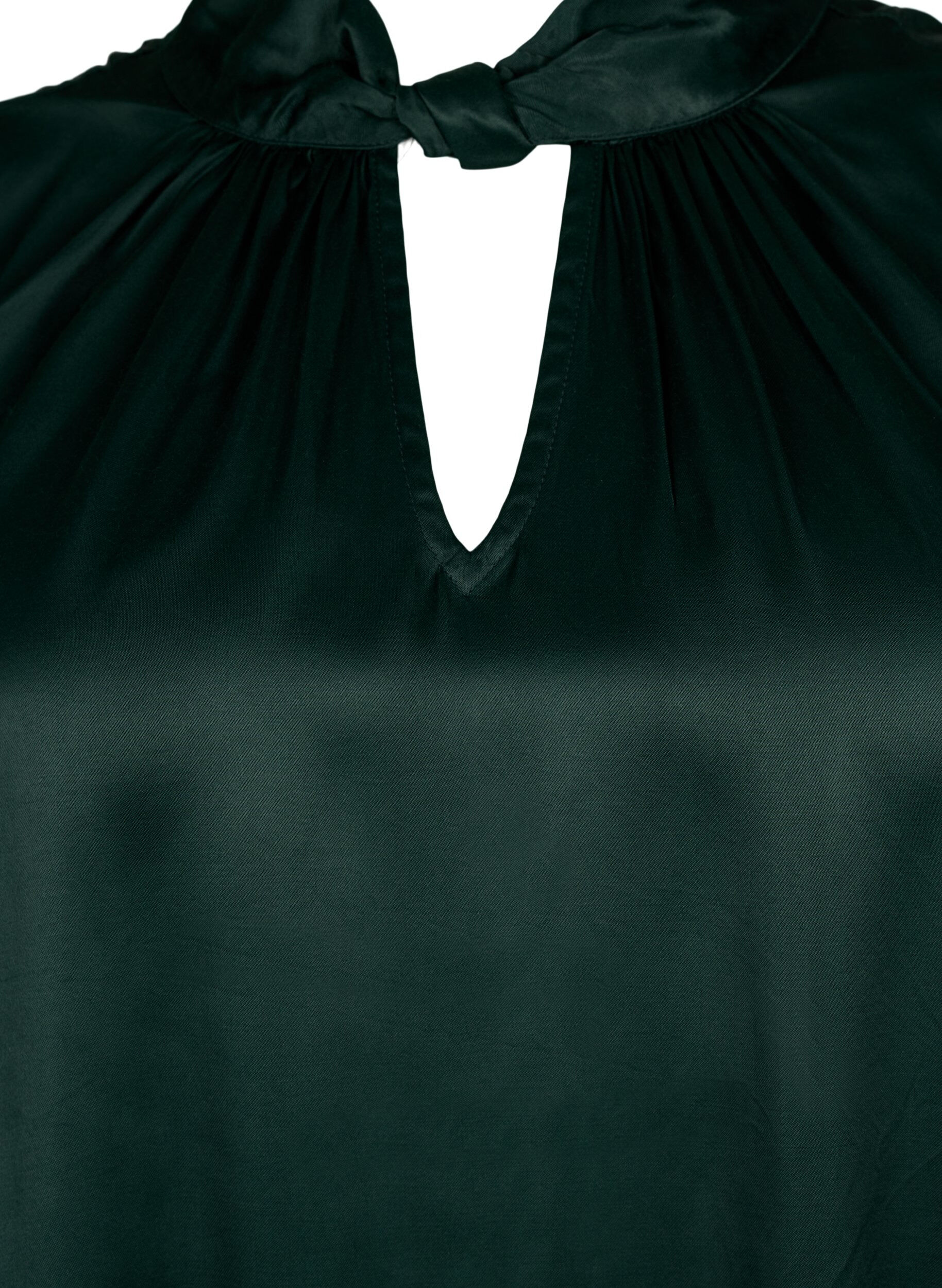 Zizzi Top sans manches d&eacute;taill&eacute; en viscose, Scarab, Packshot image number 2