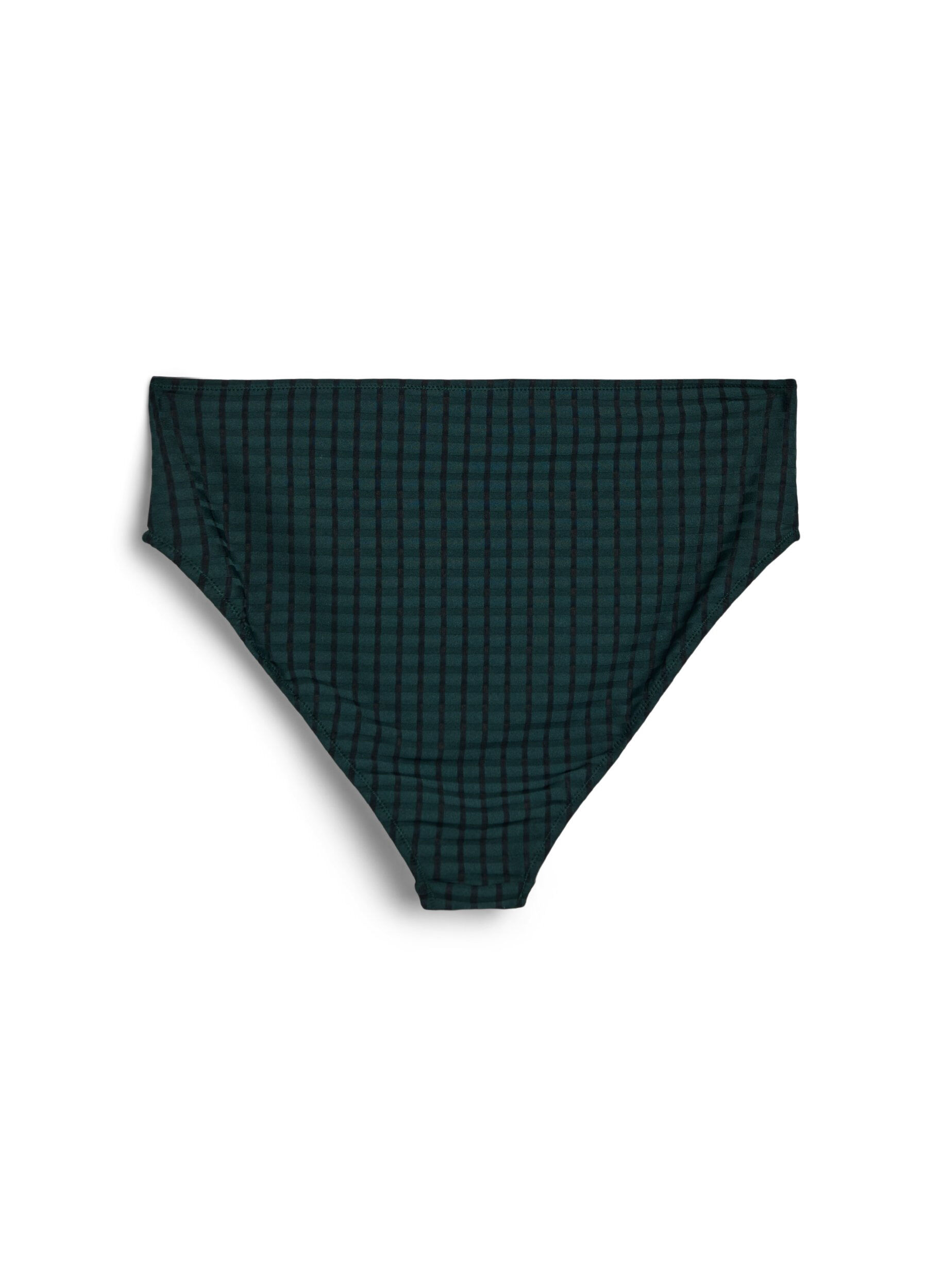 Zizzi Culotte de bikini &eacute;carlate &agrave; carreaux, taille haute &agrave; coupe tai, Vert fonc&eacute;, Packshot image number 1
