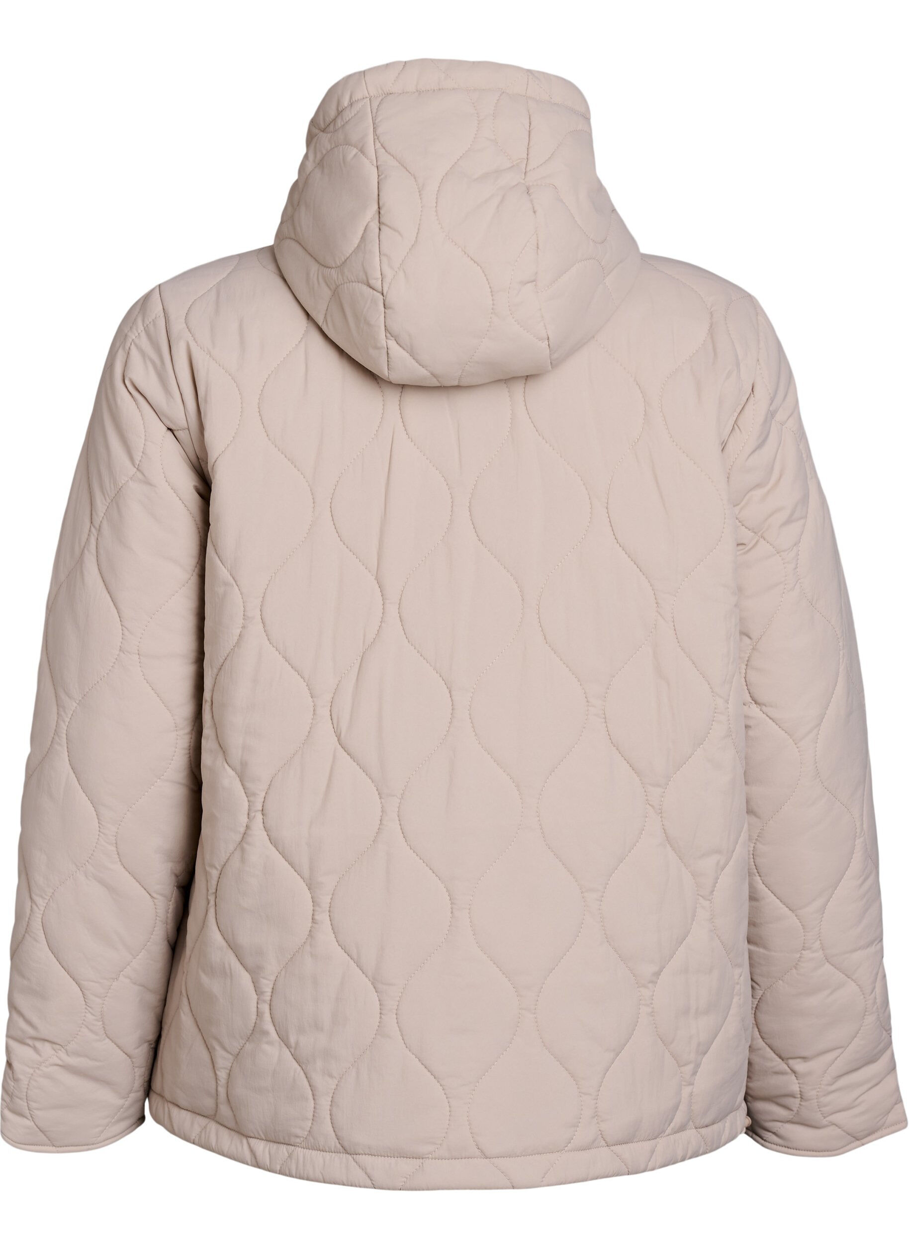 Zizzi Veste matelass&eacute;e avec capuche et poches, Beige, Packshot image number 1