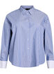 Chemise rayée avec poignets contrastants, Bleu, Packshot image number 0
