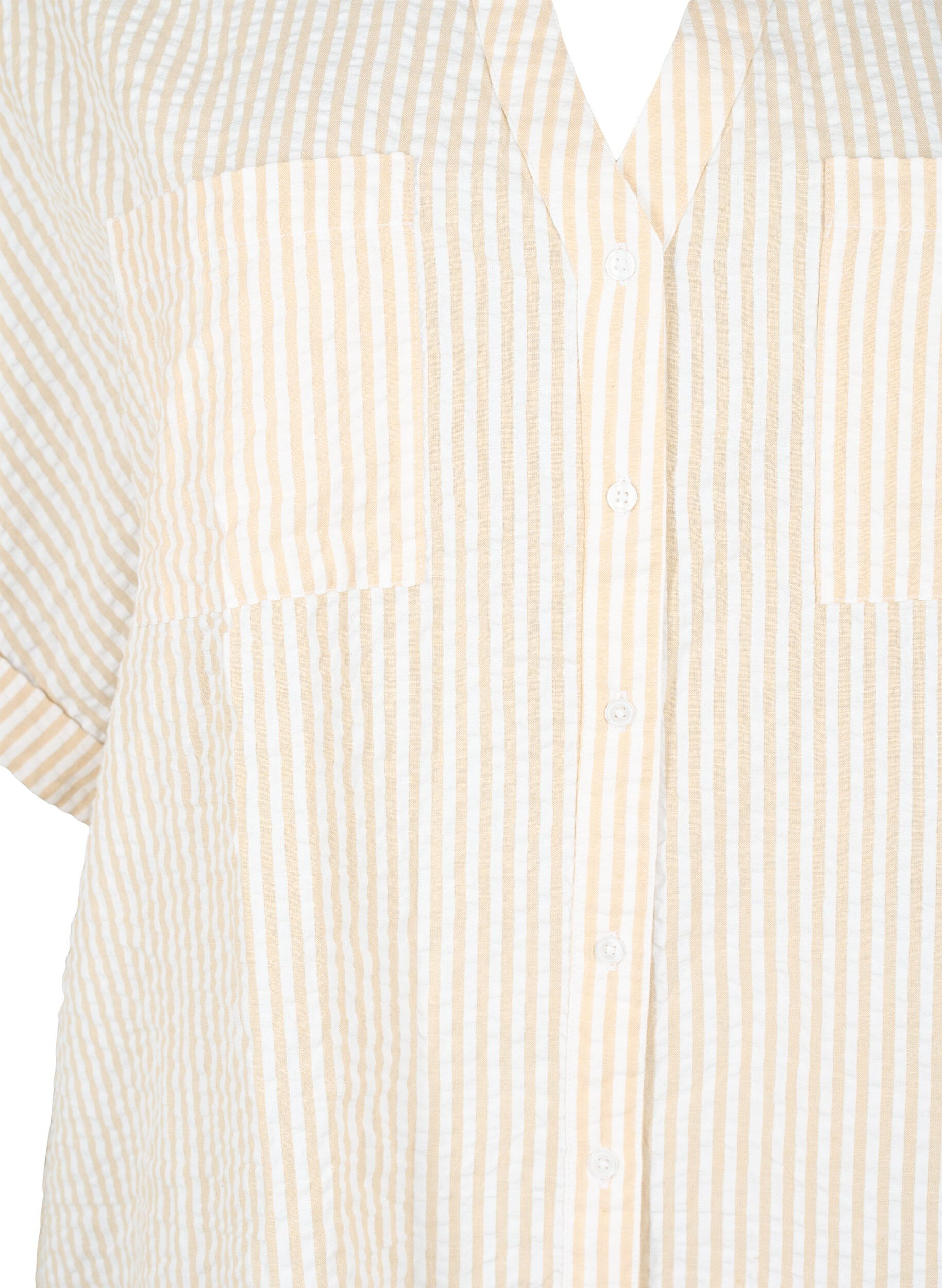 Zizzi Chemise ray&eacute;e avec poches de poitrine, Natrual/S. Stripe, Packshot image number 2