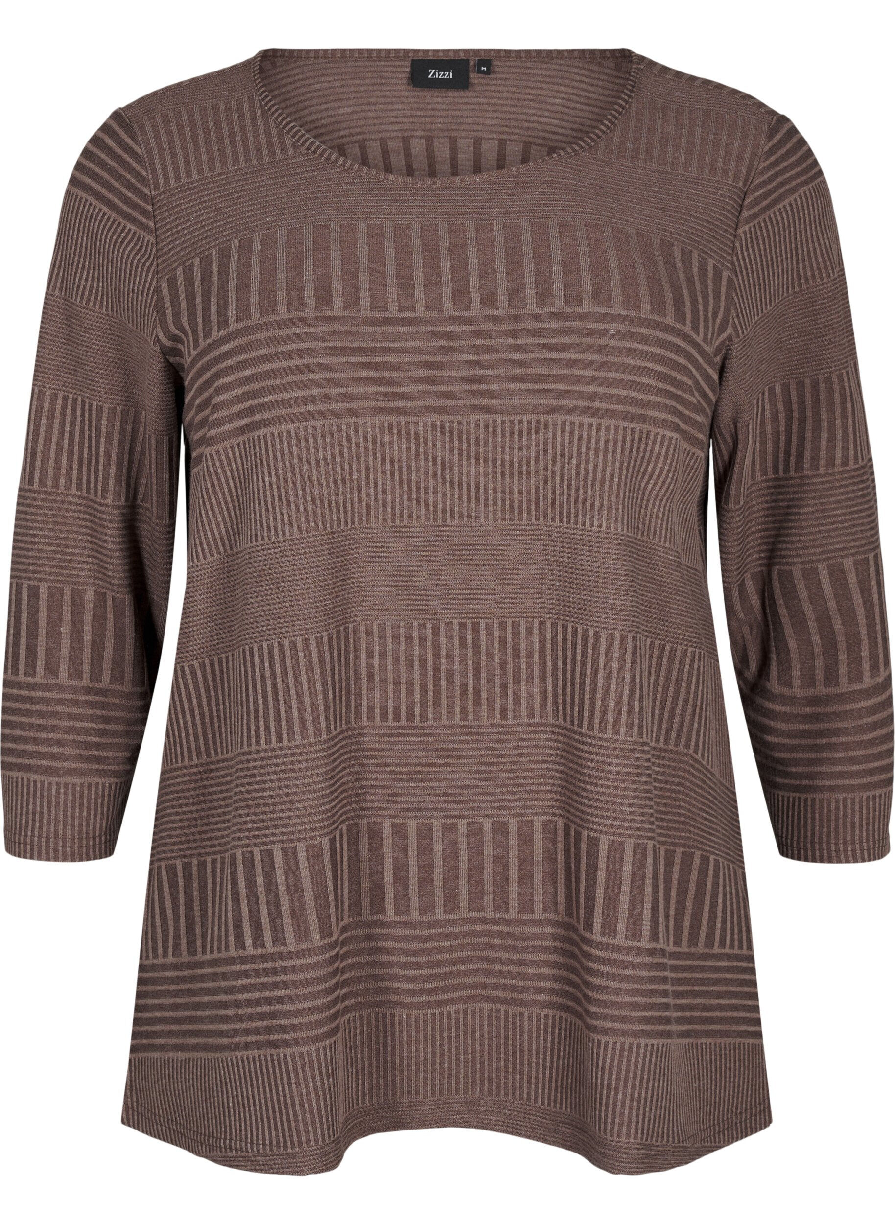 Zizzi Blouse avec manches 3/4 et motif ray&eacute;, Ch. Martini Mel., Packshot image number 0