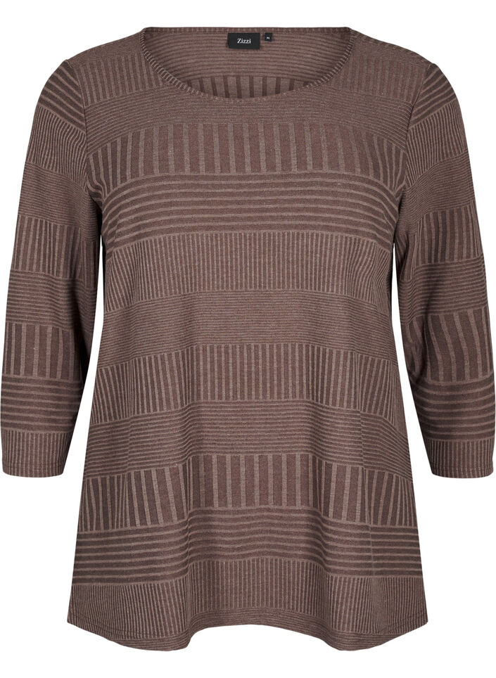 Blouse avec manches 3/4 et motif rayé, Ch. Martini Mel., Packshot image number 0