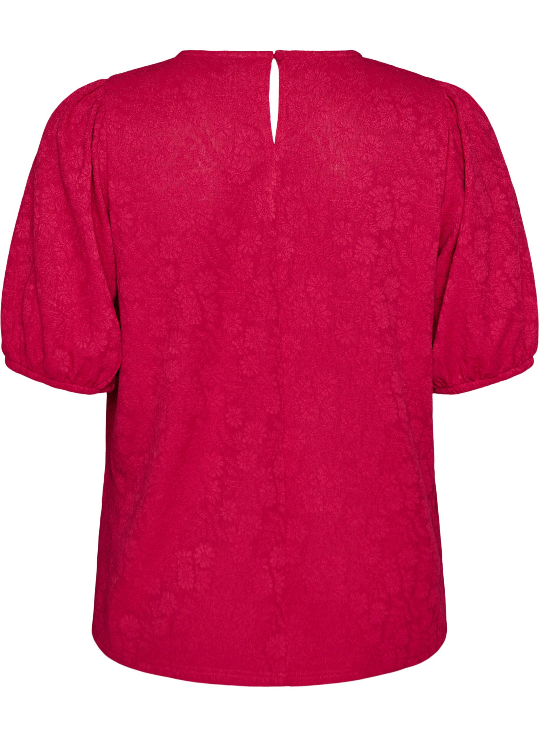 ZizziBlouse textur&eacute;e &agrave; manches courtes, Rose, Packshot image number 1
