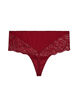 String hipster taille haute avec dentelle, Rouge, Packshot image number 1