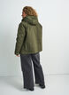 Parka matelass&eacute; avec une capuche amovible, Vert fonc&eacute;, Model image number 2