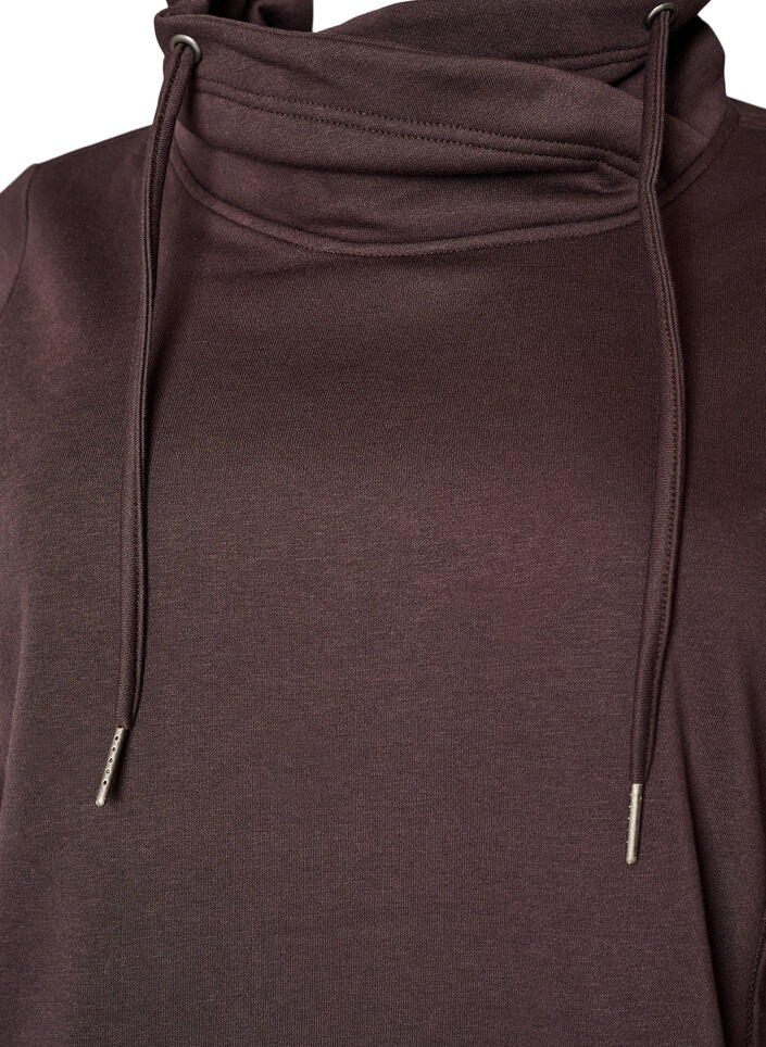Sweat &agrave; col montant et poches, Marron, Packshot image number 2