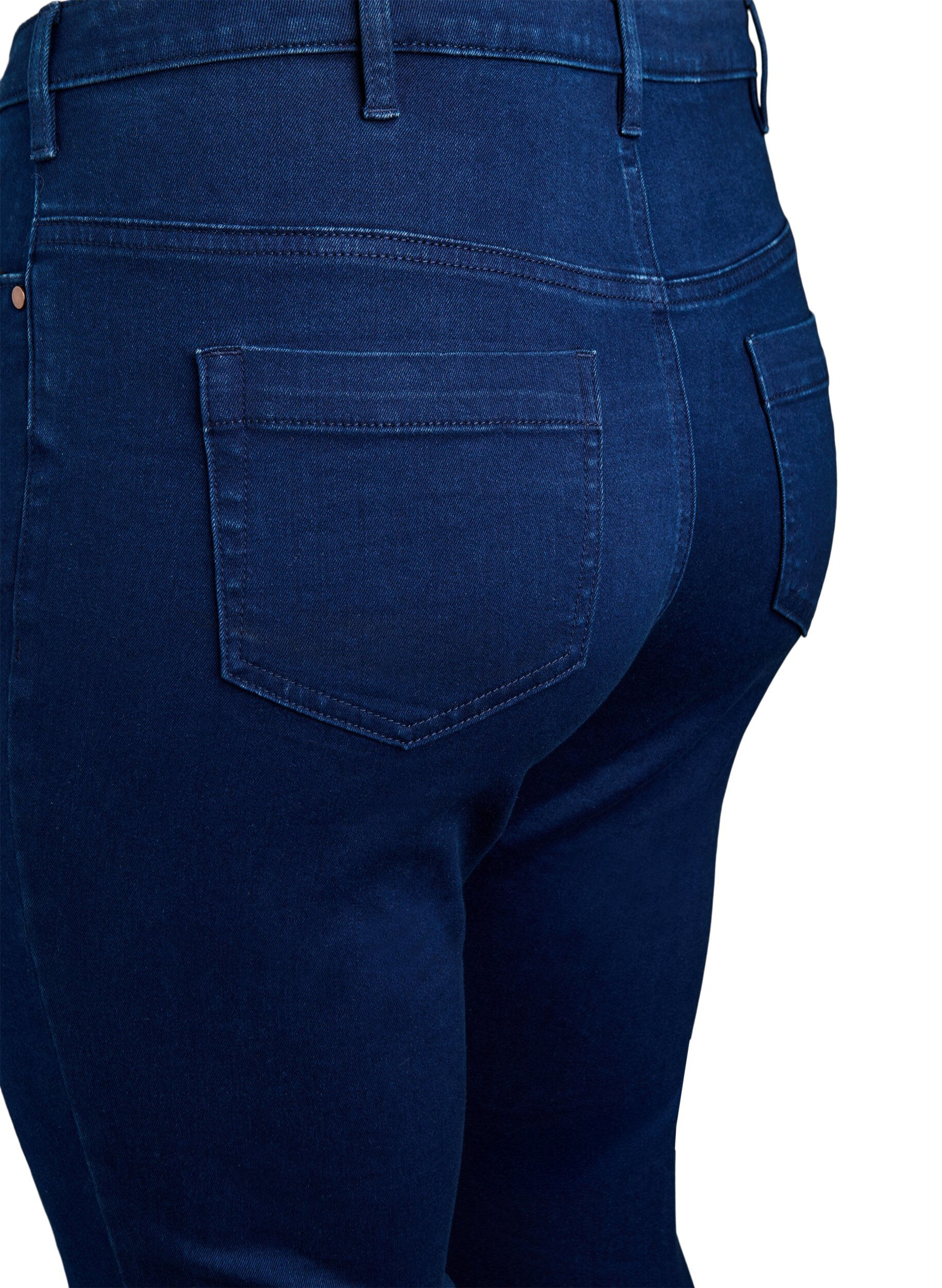 Zizzi Jean capri Amy &agrave; taille haute et coupe super slim, Bleu, Packshot image number 3
