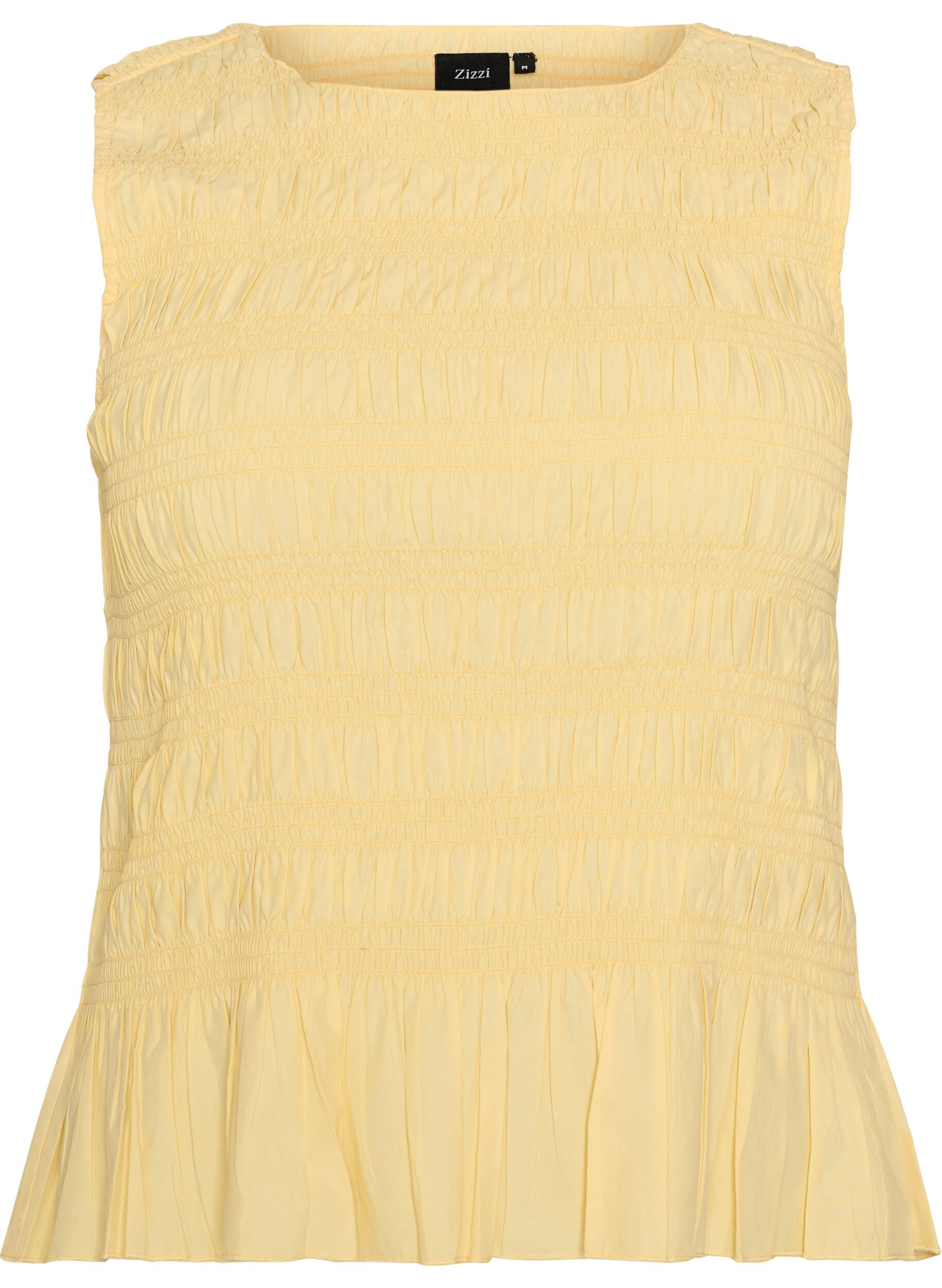 Haut smock&eacute; avec col bateau et basque