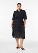 Robe chemise en broderie anglaise avec une ceinture &agrave; nouer, Noir, Model image number 1