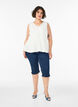 Blouse sans manches textur&eacute;e avec lien &agrave; nouer, Vanille, Model image number 1