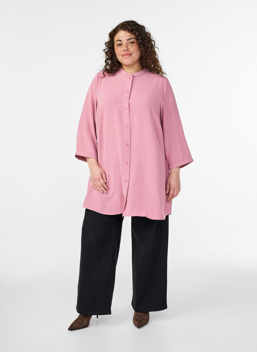 Tunique avec manches 3/4, Rose, Model image number 1