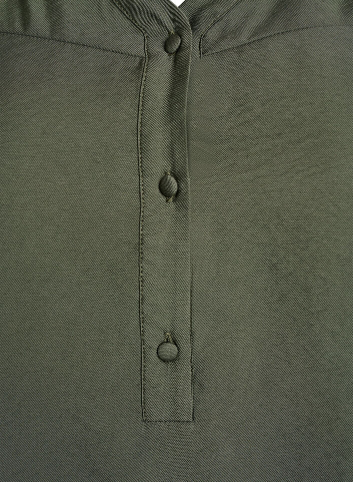 Blouse en viscose avec smock et détails froncés, Vert, Packshot image number 2