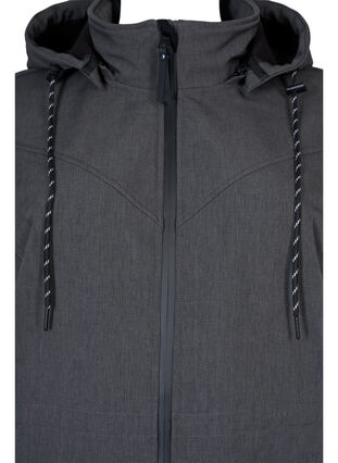 Veste Softshell avec capuche amovible, Dark Grey Melange, Packshot image number 2