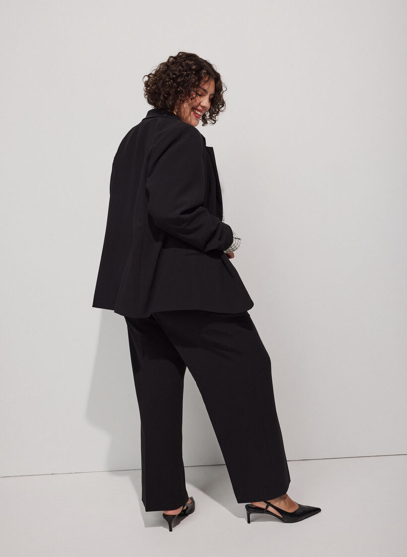 Blazer classique &agrave; fermeture &agrave; un bouton, Noir, Model image number 2