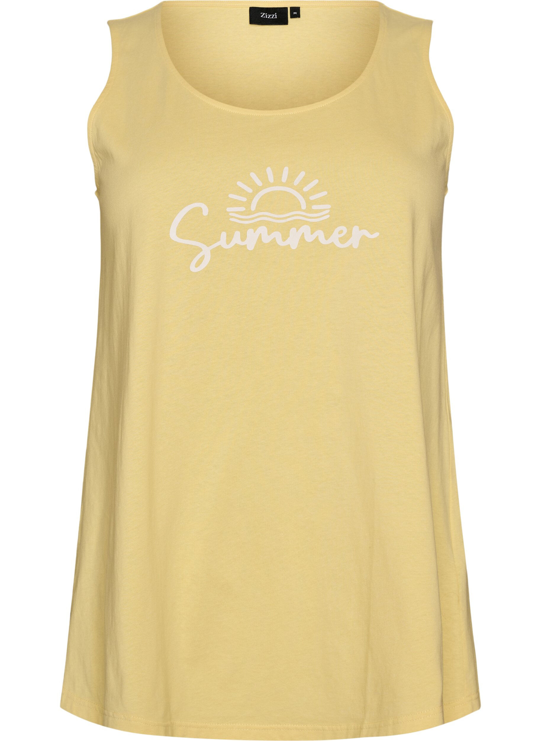 ZizziTop en coton avec forme en A, Jaune, Packshot image number 0