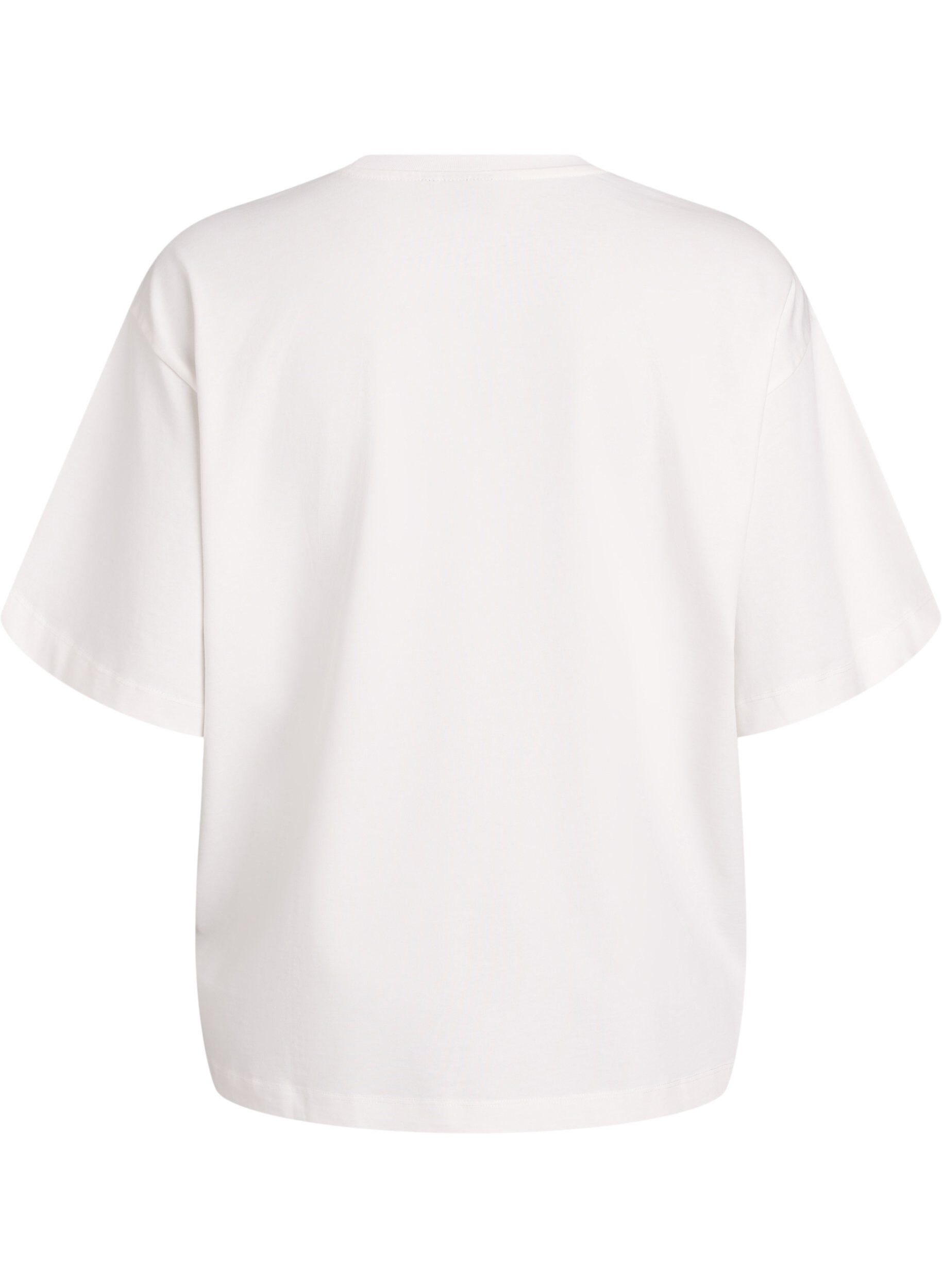 Zizzi T-shirt oversize &agrave; manches courtes, Blanc, Packshot image number 1