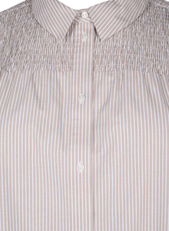 Chemise rayée avec fronces, Silver Mink Wh. St., Packshot image number 2