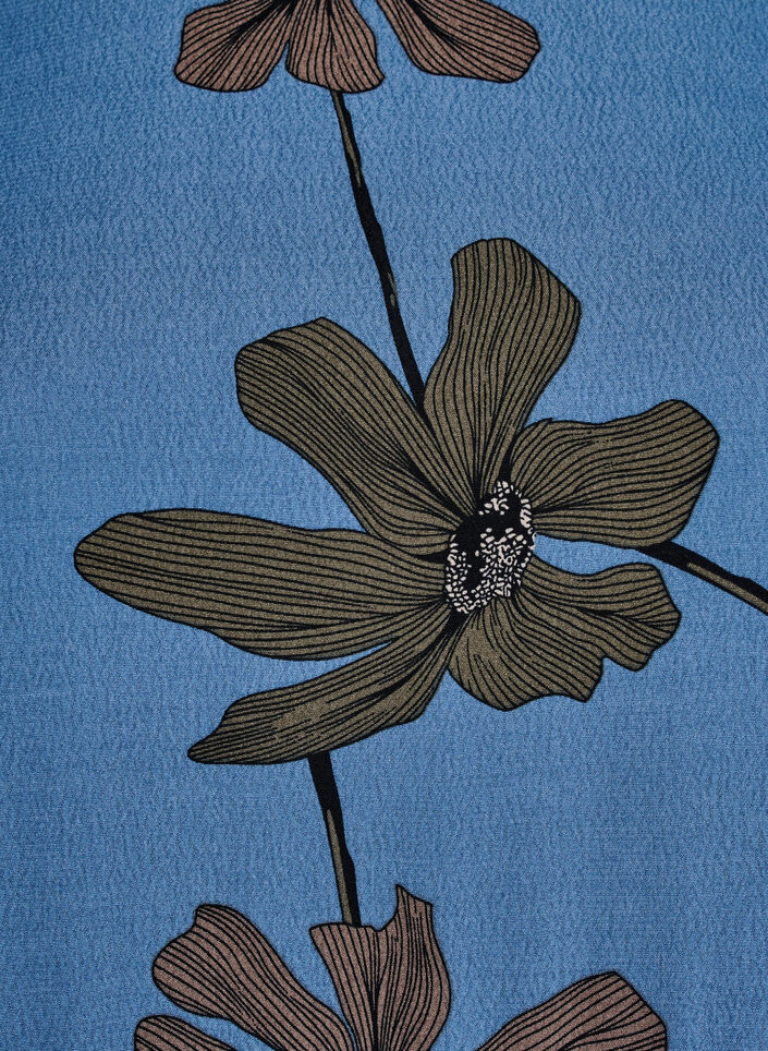 Tunique à manches longues avec couture, Copen Bl. Flower AOP, Packshot image number 3