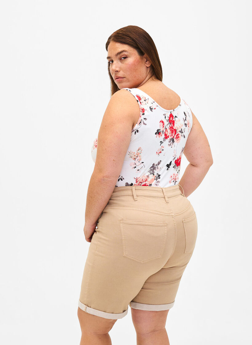 Débardeur fleuri en viscose, White AOP flower, Model image number 1