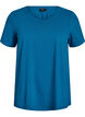 T-shirt basique en coton de couleur unie, Bleu p&eacute;trole, Packshot image number 0