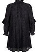 Robe courte en dentelle à jabot, Black, Packshot image number 0