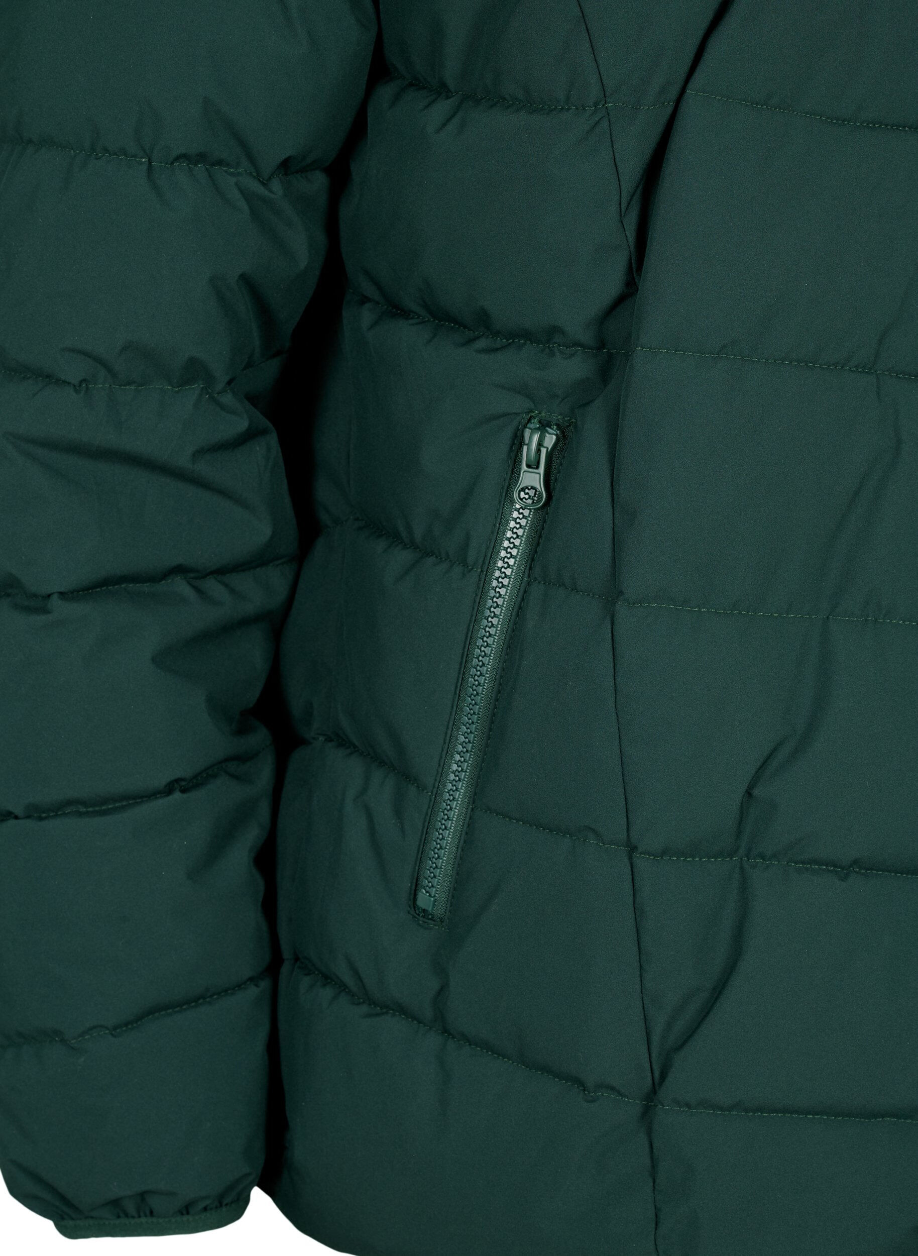 ZizziVeste courte &agrave; capuche, Vert fonc&eacute;, Packshot image number 3
