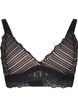 Bralette avec dentelle et rembourrage doux, Noir, Packshot image number 0