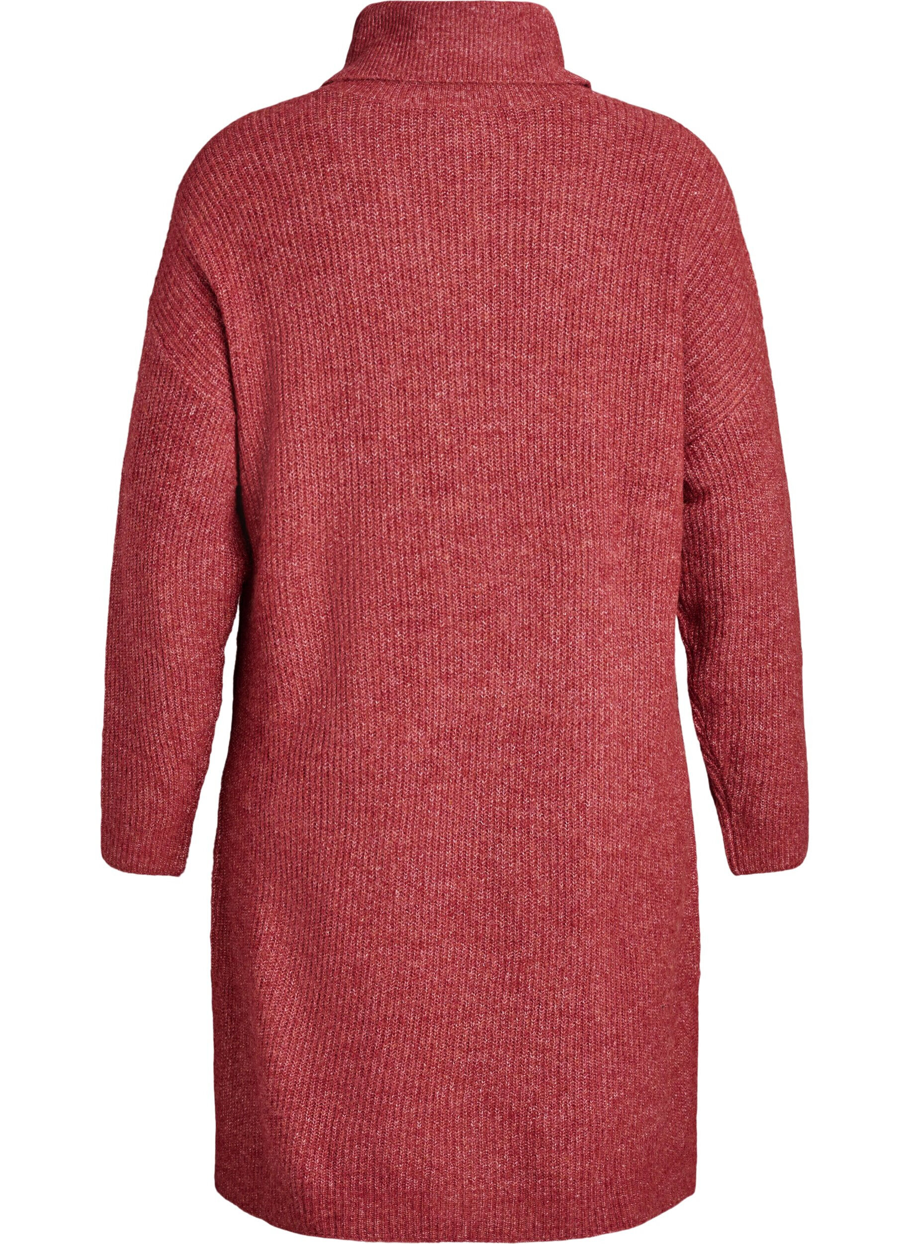 ZizziRobe en maille &agrave; col roul&eacute;, Bordeaux, Packshot image number 1