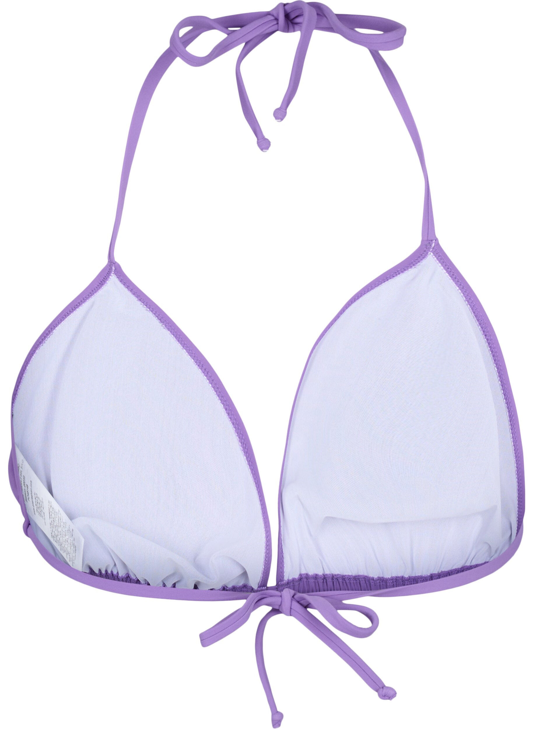 Zizzi Haut de bikini forme triangle de couleur unie, Violet, Packshot image number 1