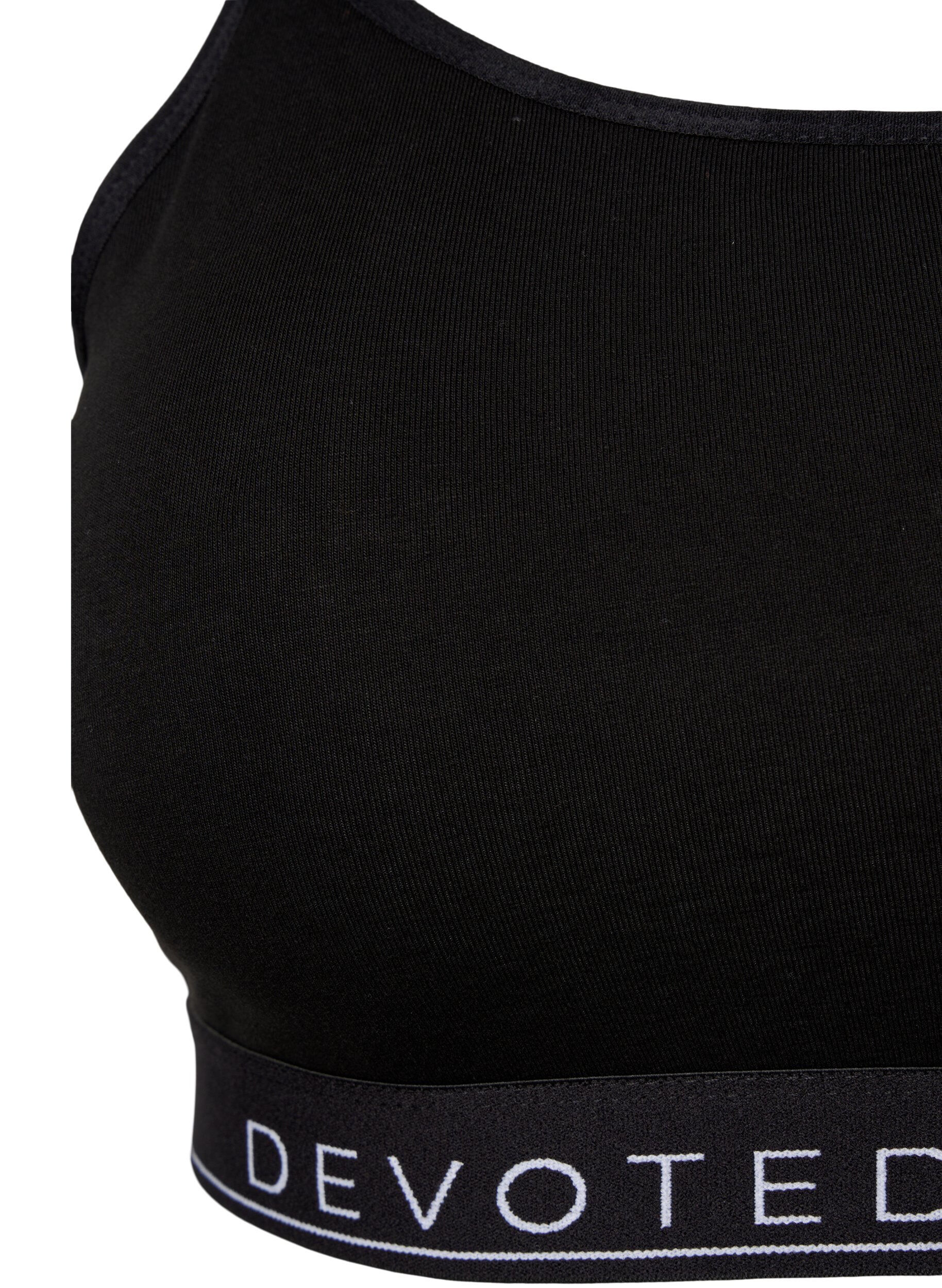 ZizziHaut soutien-gorge en coton avec bretelles r&eacute;glables, Noir, Packshot image number 2