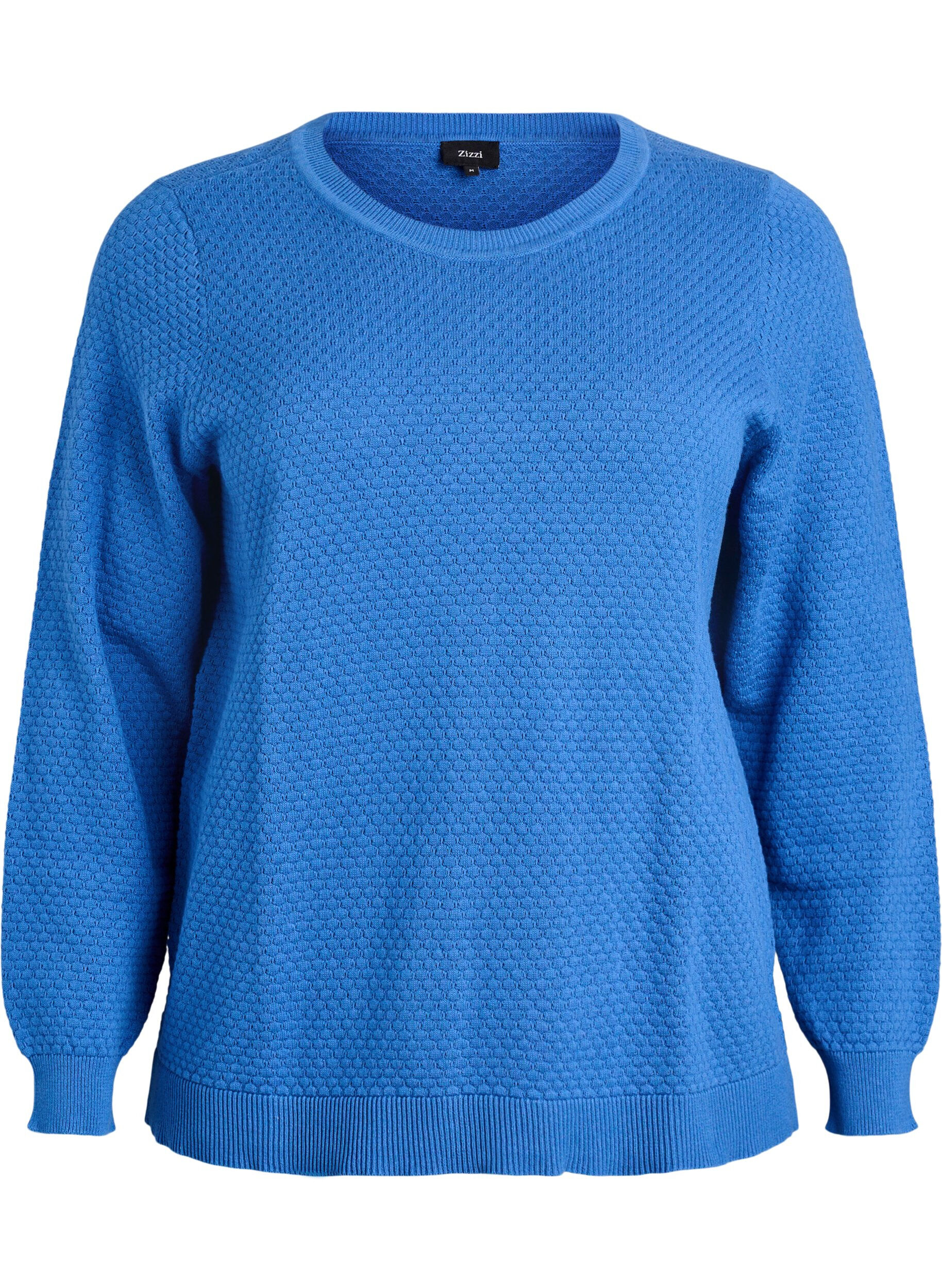 Blouse en maille de coton avec motif textur&eacute;