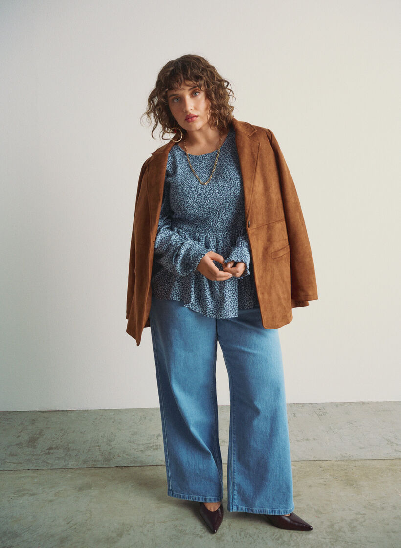 Blazer en su&eacute;dine, Marron, Image