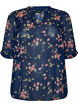 Blouse &agrave; imprim&eacute; floral et col V, Bleu, Packshot image number 0