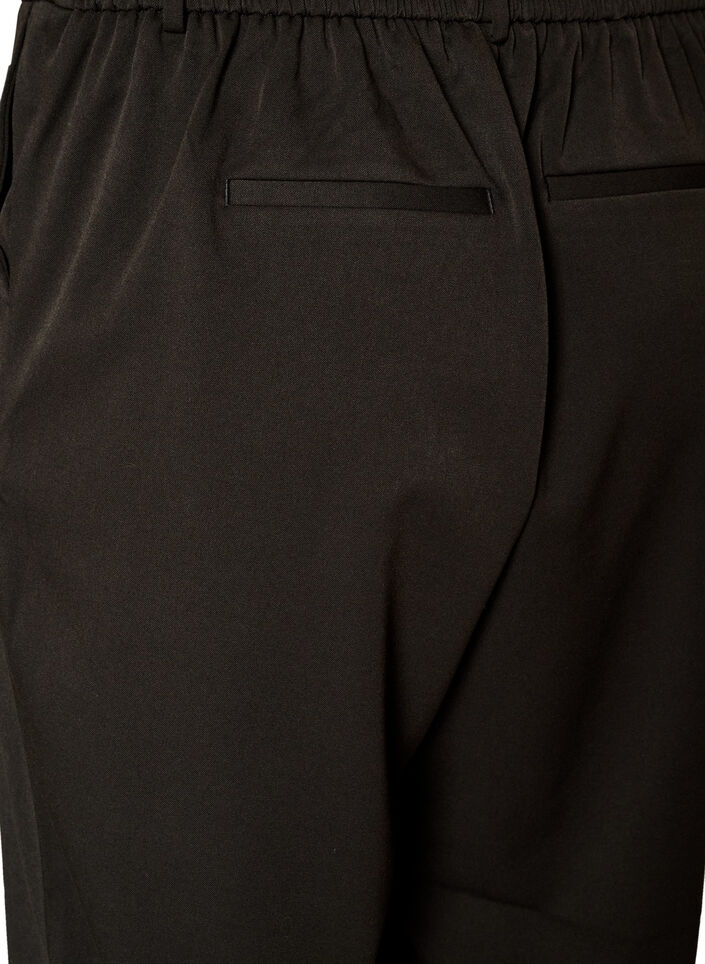 Pantalon de costume taille haute coupe droite, Noir, Packshot image number 3