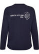 Blouse en jersey &agrave; manches longues avec inscription, Bleu, Packshot image number 1
