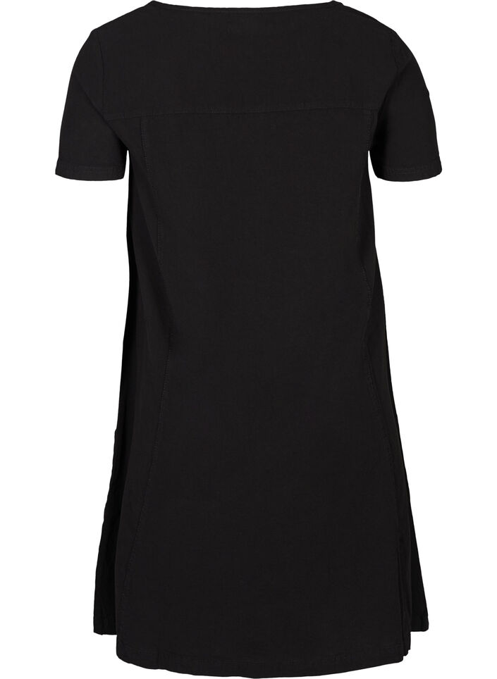 Robe &agrave; manches courtes en coton, Noir, Packshot image number 1