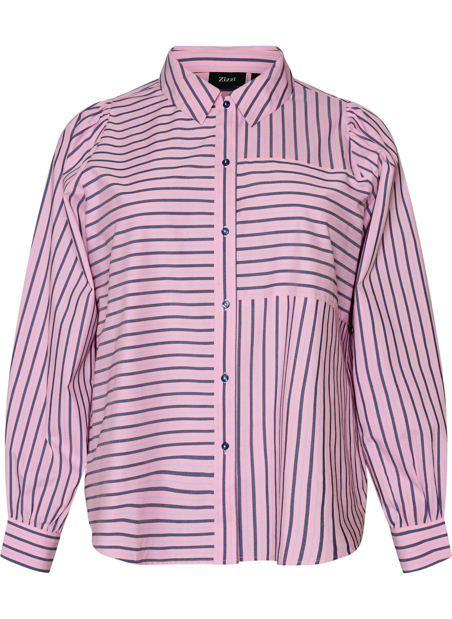 Chemise &agrave; rayures avec col classique et manches longues