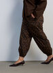 Pantalon ballon &agrave; taille haute et imprim&eacute; int&eacute;gral, Marron, Model image number 2